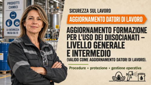 Aggiornamento formazione per l'uso dei diisocianati - Livello generale e intermedio (Valido come aggiornamento datori di lavoro)