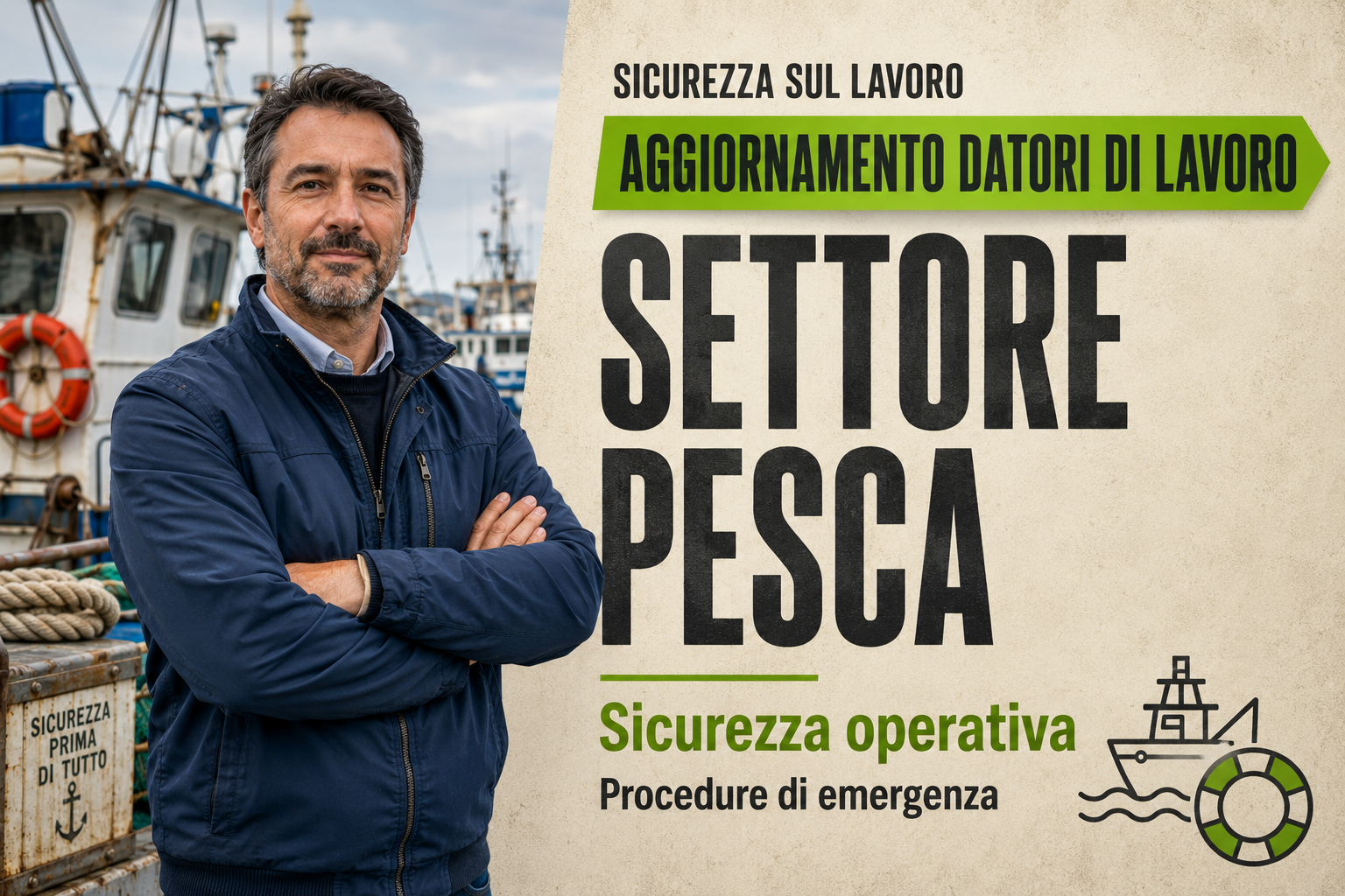 Aggiornamento formazione per datori di lavoro del settore Pesca. Sicurezza operativa e procedure di emergenza.