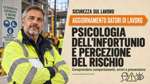 Aggiornamento formazione per datori di lavoro. La psicologia dell'infortunio e la percezione del rischio.