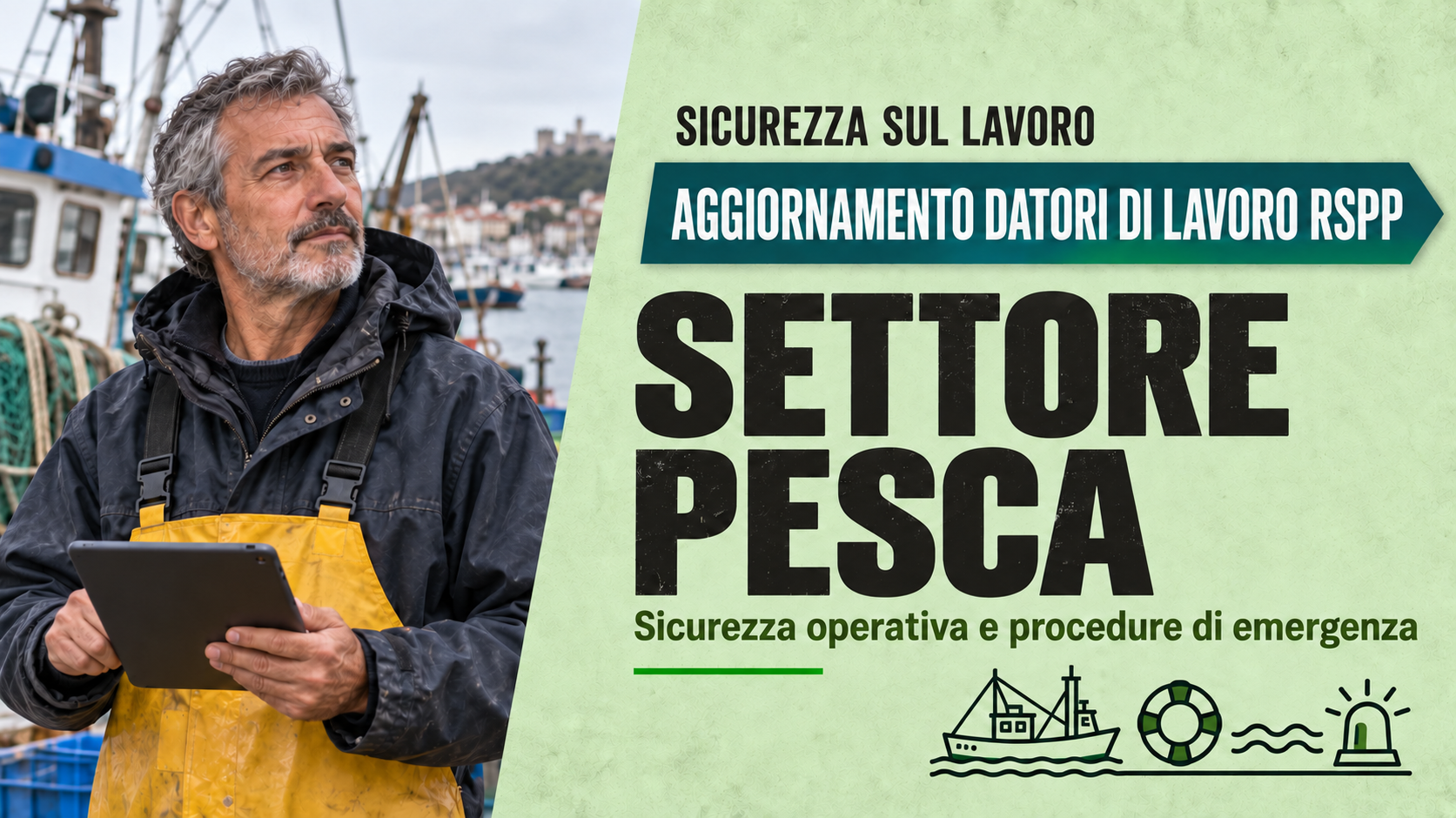 Aggiornamento formazione per datori di lavoro RSPP del settore Pesca. Sicurezza operativa e procedure di emergenza.