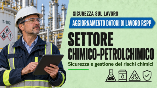 Aggiornamento formazione per datori di lavoro RSPP del settore Chimico-Petrolchimico. Sicurezza e gestione dei rischi chimici.