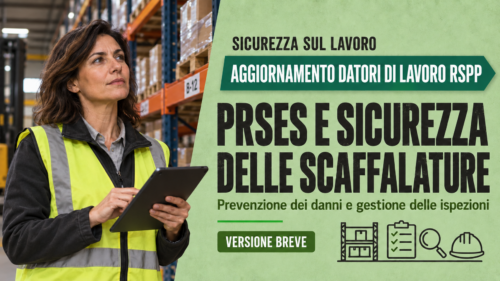 Aggiornamento formazione per datori di lavoro RSPP. PRSES e Sicurezza delle Scaffalature: Prevenzione dei Danni e Gestione delle Ispezioni. (VERSIONE BREVE)
