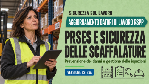 Aggiornamento formazione per datori di lavoro RSPP. PRSES e Sicurezza delle Scaffalature: Prevenzione dei Danni e Gestione delle Ispezioni. (VERSIONE ESTESA)