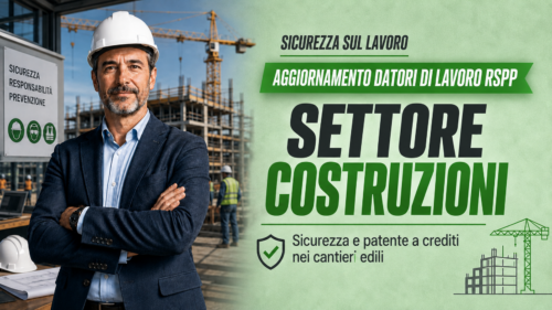 Aggiornamento formazione per datori di lavoro RSPP del settore costruzioni. Sicurezza e patente a crediti nei cantieri edili.