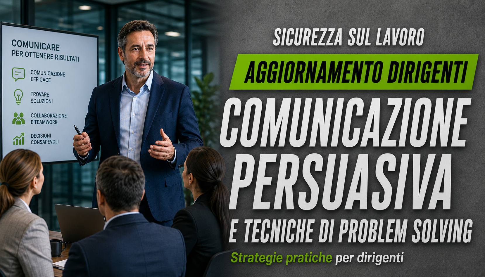 Aggiornamento formazione per dirigenti. La comunicazione persuasiva e tecniche di problem solving.