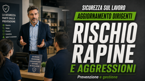 Aggiornamento formazione per dirigenti. Approfondimento sul rischio rapine e aggressioni.