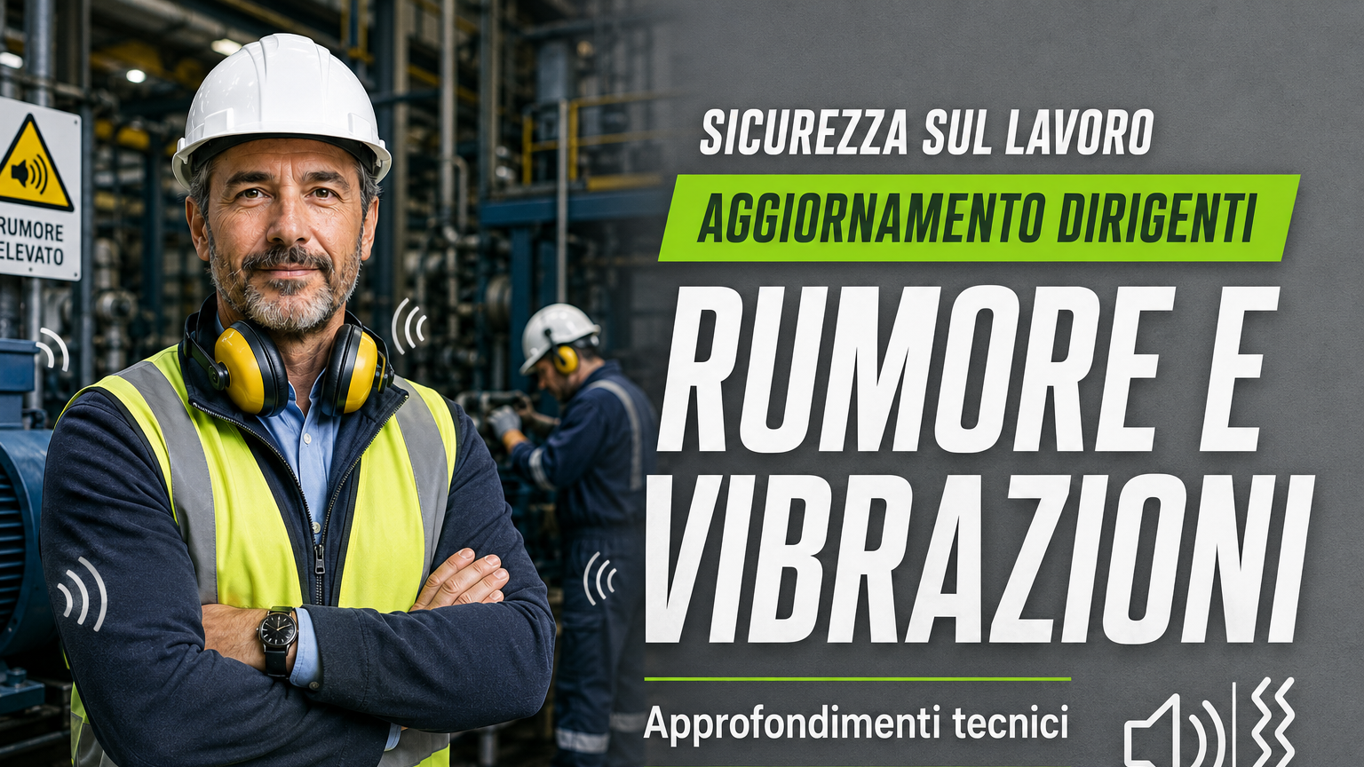 Aggiornamento formazione per dirigenti. Approfondimenti su rumore e vibrazioni.