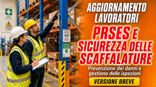 Aggiornamento formazione per lavoratori. PRSES e Sicurezza delle Scaffalature: Prevenzione dei Danni e Gestione delle Ispezioni (VERSIONE BREVE)