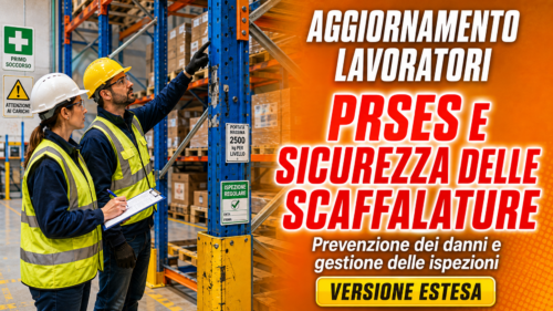 Aggiornamento formazione per lavoratori. PRSES e Sicurezza delle Scaffalature: Prevenzione dei Danni e Gestione delle Ispezioni. (VERSIONE ESTESA)