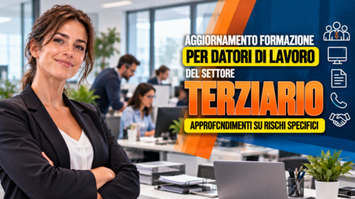 Aggiornamento formazione per datori di lavoro del settore terziario. Approfondimenti su rischi specifici.