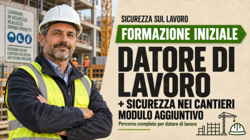 Formazione iniziale per datore di lavoro + Sicurezza nei cantieri (Modulo aggiuntivo)